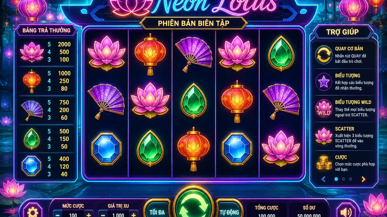 Đọc vòng quay Neon Lotus cho người mới trên 79king